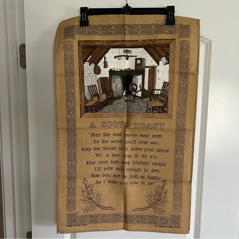 Vintage “A Scots Toast” Kitchen Towel / Wall-hanging